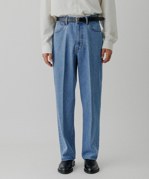 ADAM ET ROPE'(アダムエロペ)の「ブリーチ ストレート スラックスデニム / ADAM ET ROPE' JEANS -IMAG-(デニムパンツ・メンズ・ブルー系その他4・XL/S/M/L)」の3枚目の写真