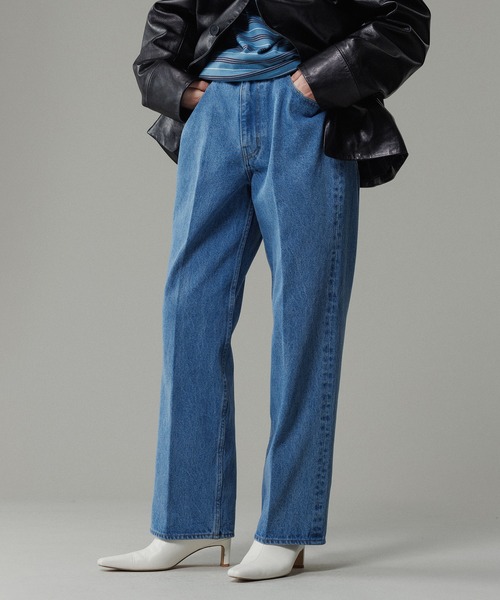 ADAM ET ROPE'(アダムエロペ)の「ブリーチ ストレート スラックスデニム / ADAM ET ROPE' JEANS -IMAG-(デニムパンツ・メンズ・ブルー系その他4・XL/S/M/L)」の22枚目の写真