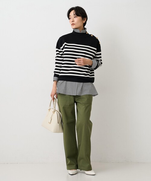UNTITLED(アンタイトル)の「◆【コットン100/洗える】コットンブロードAラインシャツ(シャツ/ブラウス・レディース・オフホワイト/ブラック系2/ベージュ系その他5・48/44/04/00/02)」の12枚目の写真