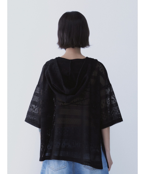 SETSETSET(セットセットセット)の「ボヘミアン レース フーディー ブラック(Tシャツ/カットソー・レディース・その他・ONE SIZE)」の5枚目の写真