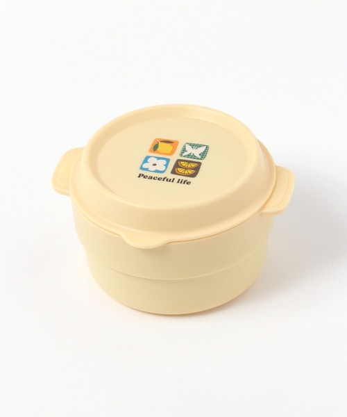 LAKOLE（ラコレ）の「【入園入学にも】[FRUITS AND BLOOM]ココット型ランチボックス2点セット / 612306（お弁当箱・レディース・ライトブルー/イエロー・FREE）」の5枚目の写真