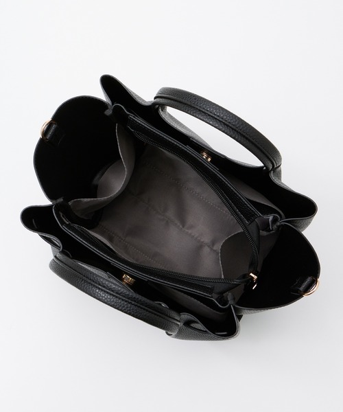 Honeys（ハニーズ）の「軽量ベルト付バッグ（ハンドバッグ・レディース・イエロー/ブラック/グレイッシュベージュ/チャコール・FREE）」の15枚目の写真