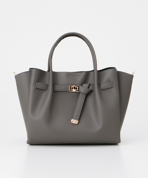 Honeys（ハニーズ）の「軽量ベルト付バッグ（ハンドバッグ・レディース・イエロー/ブラック/グレイッシュベージュ/チャコール・FREE）」の16枚目の写真