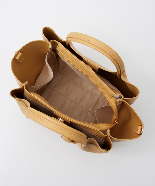 Honeys（ハニーズ）の「軽量ベルト付バッグ（ハンドバッグ・レディース・イエロー/ブラック/グレイッシュベージュ/チャコール・FREE）」の21枚目の写真