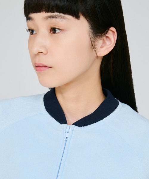 Champion(チャンピオン)の「【Champion/チャンピオン】レディース ジップショートスリーブカーディガン(カーディガン/ボレロ・レディース・ダークブラウン/ライトブルー/アイボリー系/ダークネイビー・LARGE/MEDIUM)」の8枚目の写真