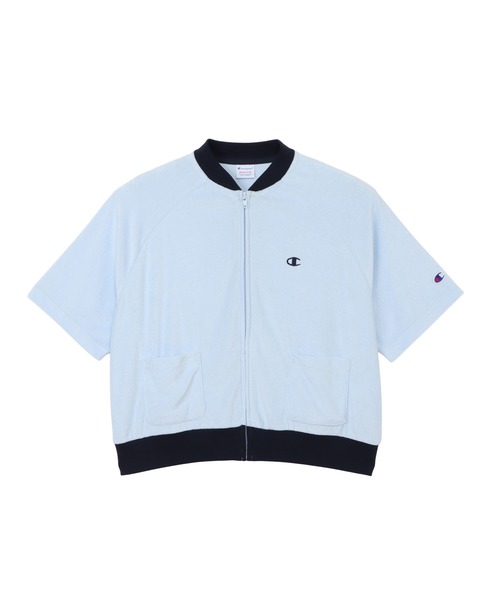 Champion(チャンピオン)の「【Champion/チャンピオン】レディース ジップショートスリーブカーディガン(カーディガン/ボレロ・レディース・ダークブラウン/ライトブルー/アイボリー系/ダークネイビー・LARGE/MEDIUM)」の12枚目の写真
