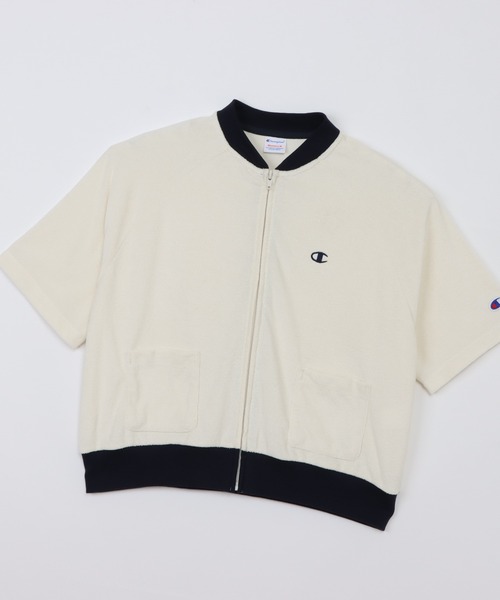 Champion(チャンピオン)の「【Champion/チャンピオン】レディース ジップショートスリーブカーディガン(カーディガン/ボレロ・レディース・ダークブラウン/ライトブルー/アイボリー系/ダークネイビー・LARGE/MEDIUM)」の17枚目の写真