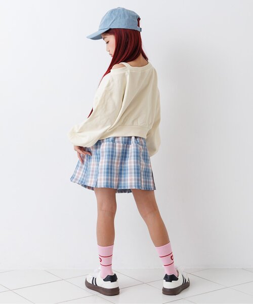 algy(アルジー)の「【セットアップ対応】クロップドトレーナー(スウェット・キッズ・アイボリー/ライム/グレー・160/150/140/130)」の6枚目の写真