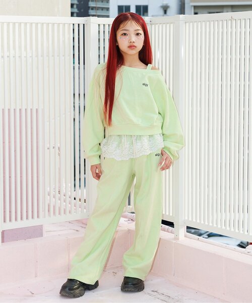 algy(アルジー)の「【セットアップ対応】クロップドトレーナー(スウェット・キッズ・アイボリー/ライム/グレー・160/150/140/130)」の9枚目の写真