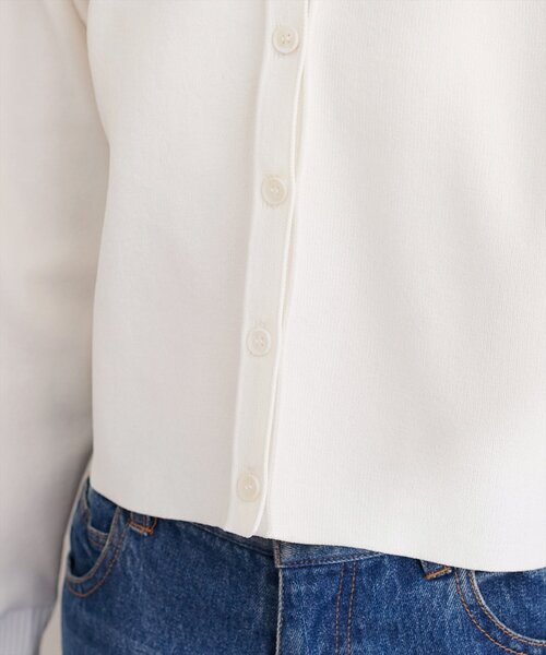 natural couture（ナチュラルクチュール）の「ニット衿レイヤードカーデ（カーディガン/ボレロ・レディース・ネイビー/ベージュ/グレー/オフホワイト・FREE）」の13枚目の写真