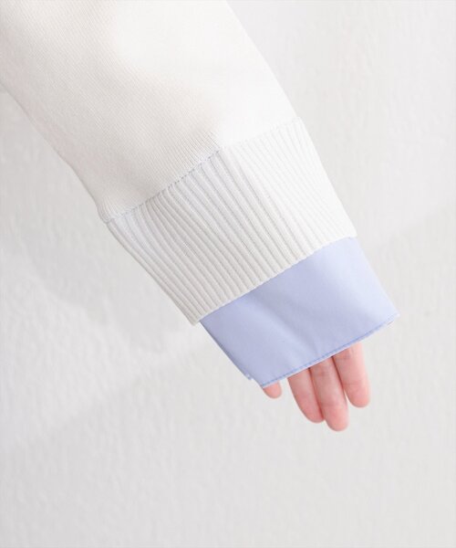 natural couture（ナチュラルクチュール）の「ニット衿レイヤードカーデ（カーディガン/ボレロ・レディース・ネイビー/ベージュ/グレー/オフホワイト・FREE）」の14枚目の写真