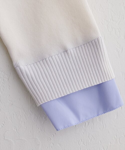 natural couture（ナチュラルクチュール）の「ニット衿レイヤードカーデ（カーディガン/ボレロ・レディース・ネイビー/ベージュ/グレー/オフホワイト・FREE）」の16枚目の写真