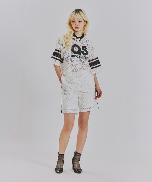 anna sui nyc（アナ スイ エヌ ワイ シー）の「SPレースロゴTシャツ（Tシャツ/カットソー・レディース・サックスブルー/ブラック/ホワイト・FREE）」の6枚目の写真