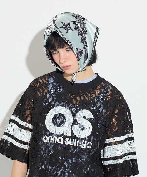 anna sui nyc（アナ スイ エヌ ワイ シー）の「SPレースロゴTシャツ（Tシャツ/カットソー・レディース・サックスブルー/ブラック/ホワイト・FREE）」の10枚目の写真