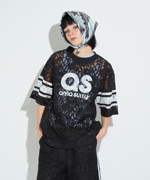 anna sui nyc（アナ スイ エヌ ワイ シー）の「SPレースロゴTシャツ（Tシャツ/カットソー・レディース・サックスブルー/ブラック/ホワイト・FREE）」の8枚目の写真