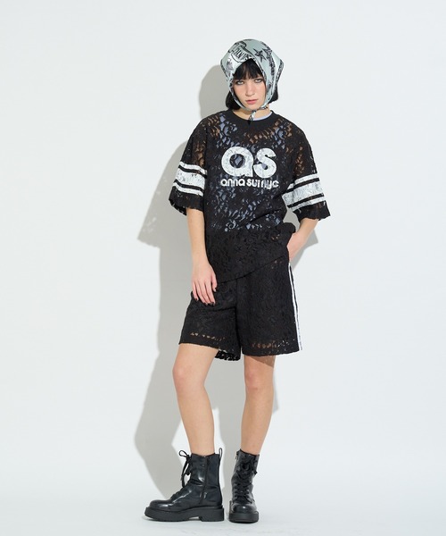 anna sui nyc（アナ スイ エヌ ワイ シー）の「SPレースロゴTシャツ（Tシャツ/カットソー・レディース・サックスブルー/ブラック/ホワイト・FREE）」の11枚目の写真