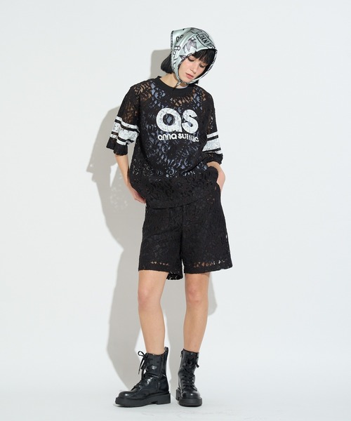 anna sui nyc（アナ スイ エヌ ワイ シー）の「SPレースロゴTシャツ（Tシャツ/カットソー・レディース・サックスブルー/ブラック/ホワイト・FREE）」の12枚目の写真