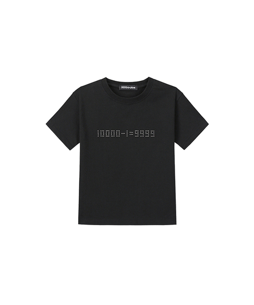 9999ARCHIVE(9999アーカイブ)の「10000-1=9999 Stud T(Tシャツ/カットソー・レディース・ブラック・1/2)」の1枚目の写真