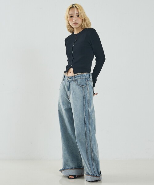 NOMINE（ノミネ）の「バイカラーコンパクトカーディガン（カーディガン/ボレロ・レディース・グリーン/ブラック/ライトグレー・フリー）」の4枚目の写真