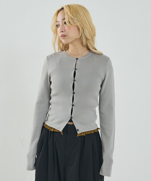 NOMINE（ノミネ）の「バイカラーコンパクトカーディガン（カーディガン/ボレロ・レディース・グリーン/ブラック/ライトグレー・フリー）」の13枚目の写真