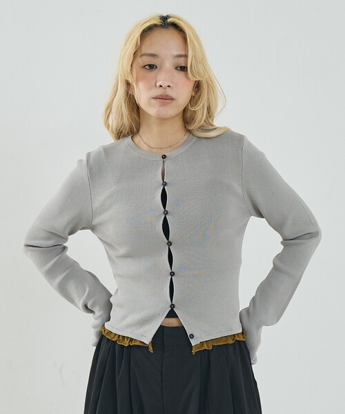 NOMINE（ノミネ）の「バイカラーコンパクトカーディガン（カーディガン/ボレロ・レディース・グリーン/ブラック/ライトグレー・フリー）」の14枚目の写真