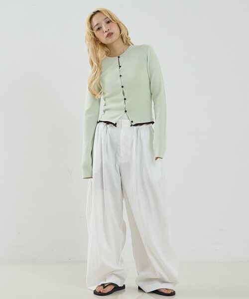 NOMINE（ノミネ）の「バイカラーコンパクトカーディガン（カーディガン/ボレロ・レディース・グリーン/ブラック/ライトグレー・フリー）」の15枚目の写真