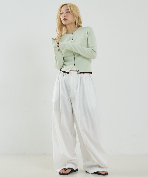 NOMINE（ノミネ）の「バイカラーコンパクトカーディガン（カーディガン/ボレロ・レディース・グリーン/ブラック/ライトグレー・フリー）」の16枚目の写真