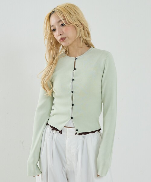 NOMINE（ノミネ）の「バイカラーコンパクトカーディガン（カーディガン/ボレロ・レディース・グリーン/ブラック/ライトグレー・フリー）」の18枚目の写真