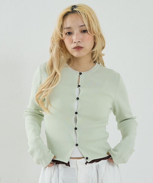 NOMINE（ノミネ）の「バイカラーコンパクトカーディガン（カーディガン/ボレロ・レディース・グリーン/ブラック/ライトグレー・フリー）」の19枚目の写真