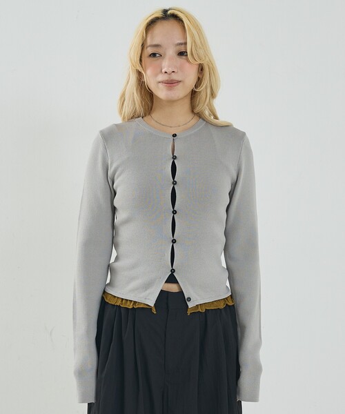 NOMINE（ノミネ）の「バイカラーコンパクトカーディガン（カーディガン/ボレロ・レディース・グリーン/ブラック/ライトグレー・フリー）」の20枚目の写真