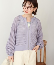 メッシュニット」に該当するカーディガン/ボレロ（パープル/紫色系