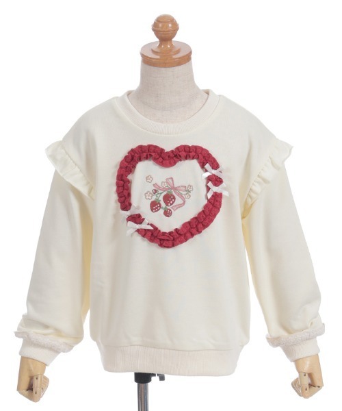 axes femme（アクシーズファム）の「ベリー刺しゅうトレーナー（Tシャツ/カットソー・キッズ・ピンク/キナリ・MEDIUM/LARGE/X-LARGE）」の3枚目の写真