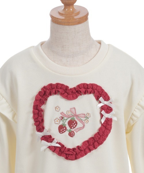 axes femme（アクシーズファム）の「ベリー刺しゅうトレーナー（Tシャツ/カットソー・キッズ・ピンク/キナリ・MEDIUM/LARGE/X-LARGE）」の6枚目の写真