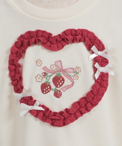 axes femme（アクシーズファム）の「ベリー刺しゅうトレーナー（Tシャツ/カットソー・キッズ・ピンク/キナリ・MEDIUM/LARGE/X-LARGE）」の8枚目の写真