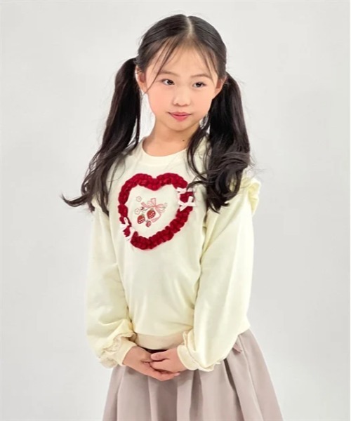 axes femme（アクシーズファム）の「ベリー刺しゅうトレーナー（Tシャツ/カットソー・キッズ・ピンク/キナリ・MEDIUM/LARGE/X-LARGE）」の22枚目の写真