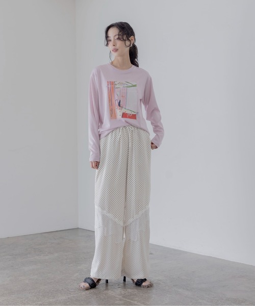 Eimee Law(エイミーロウ)の「レースラインリラックスパンツ(その他パンツ・レディース・ブラック×ホワイト/ベージュ×ブラック/ブラック・FREE)」の20枚目の写真