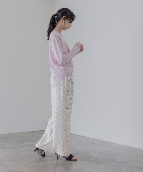 Eimee Law(エイミーロウ)の「レースラインリラックスパンツ(その他パンツ・レディース・ブラック×ホワイト/ベージュ×ブラック/ブラック・FREE)」の21枚目の写真