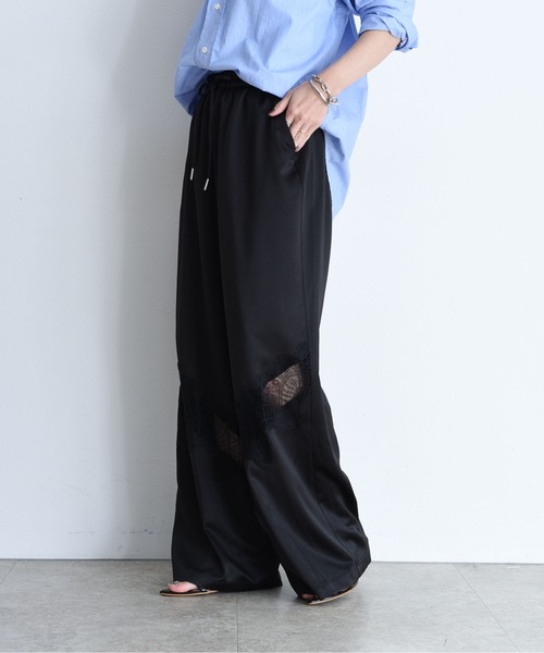 Eimee Law(エイミーロウ)の「レースラインリラックスパンツ(その他パンツ・レディース・ブラック×ホワイト/ベージュ×ブラック/ブラック・FREE)」の13枚目の写真