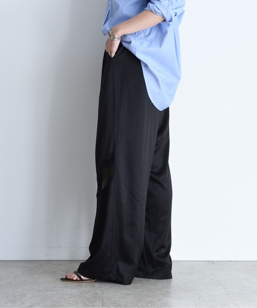 Eimee Law(エイミーロウ)の「レースラインリラックスパンツ(その他パンツ・レディース・ブラック×ホワイト/ベージュ×ブラック/ブラック・FREE)」の12枚目の写真