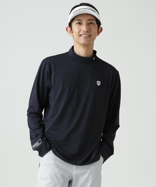 PEARLY GATES(パーリーゲイツ)の「【PEARLY GATES】ポリエステルベア天竺長袖ハイネックカットソー(Tシャツ/カットソー・メンズ・ホワイト/ネイビー・MEDIUM/LARGE/X-LARGE)」の2枚目の写真