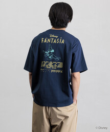 限定展開 DISNEY ディズニー ファンタジア ミッキーマウス バックプリント クルーネック Tシャツ