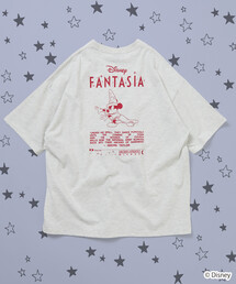 限定展開 DISNEY ディズニー ファンタジア ミッキーマウス バックプリント クルーネック Tシャツ