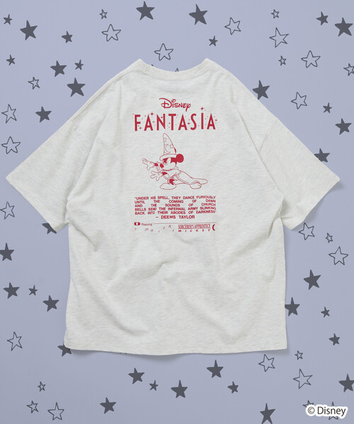 FREAK'S STORE(フリークスストア)の「限定展開 DISNEY ディズニー ファンタジア ミッキーマウス バックプリント クルーネック Tシャツ(Tシャツ/カットソー・メンズ・ホワイト/アッシュグレー/ブラック/ネイビー/ピンク・LARGE/MEDIUM/SMALL)」の4枚目の写真