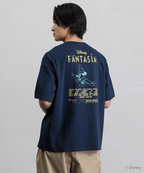 FREAK'S STORE(フリークスストア)の「限定展開 DISNEY ディズニー ファンタジア ミッキーマウス バックプリント クルーネック Tシャツ(Tシャツ/カットソー・メンズ・ホワイト/アッシュグレー/ブラック/ネイビー/ピンク・LARGE/MEDIUM/SMALL)」の9枚目の写真