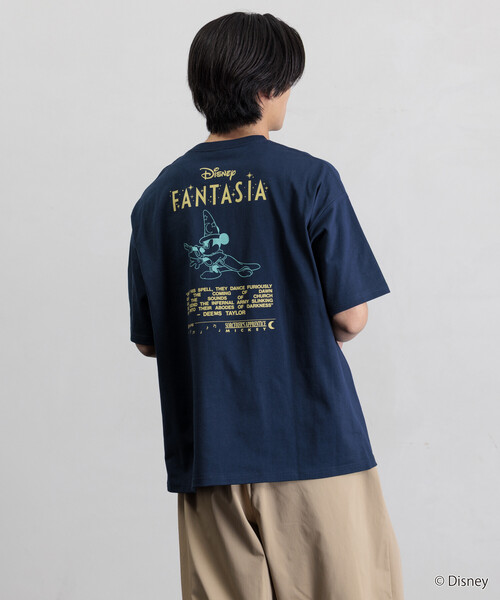 FREAK'S STORE(フリークスストア)の「限定展開 DISNEY ディズニー ファンタジア ミッキーマウス バックプリント クルーネック Tシャツ(Tシャツ/カットソー・メンズ・ホワイト/アッシュグレー/ブラック/ネイビー/ピンク・LARGE/MEDIUM/SMALL)」の10枚目の写真
