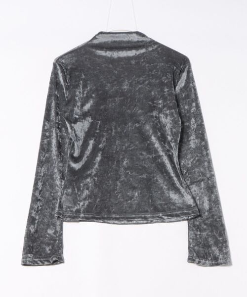 Ritzy(リッツィー)の「シアーベロアハイネックトップス(Tシャツ/カットソー・レディース・グレー/ホワイト・L/M)」の7枚目の写真