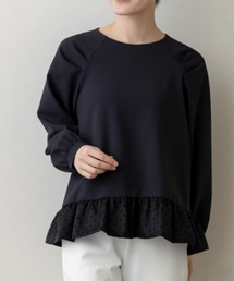 Sono | 【新作2/20発売】ご自宅でお洗濯可能/シワ防止/UVカット【SONO/ソーノ】【Magical Stretch】ドットオーガンジー・ペプラムブラウス(Tシャツ/カットソー)