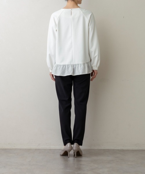 Sono(ソーノ)の「【新作2/20発売】ご自宅でお洗濯可能/シワ防止/UVカット【SONO/ソーノ】【Magical Stretch】ドットオーガンジー・ペプラムブラウス(Tシャツ/カットソー・レディース・ブラック/ホワイト/ネイビー・F)」の18枚目の写真