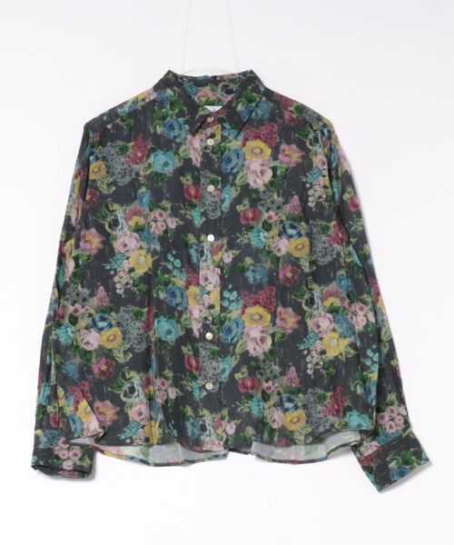 H.A.K(ハク)の「キュプラモダールカルゼTRACE FLORALプリントシャツ(シャツ/ブラウス・レディース・ベージュ/ダークグレー・FREE)」の1枚目の写真
