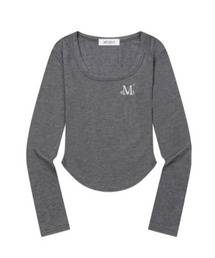 ◇MUCENT◇ブランド直輸入正規品/MARIEL SQUARE NECK CROP T マリエルスクエアネックグルミクロップ長袖Tシャツ